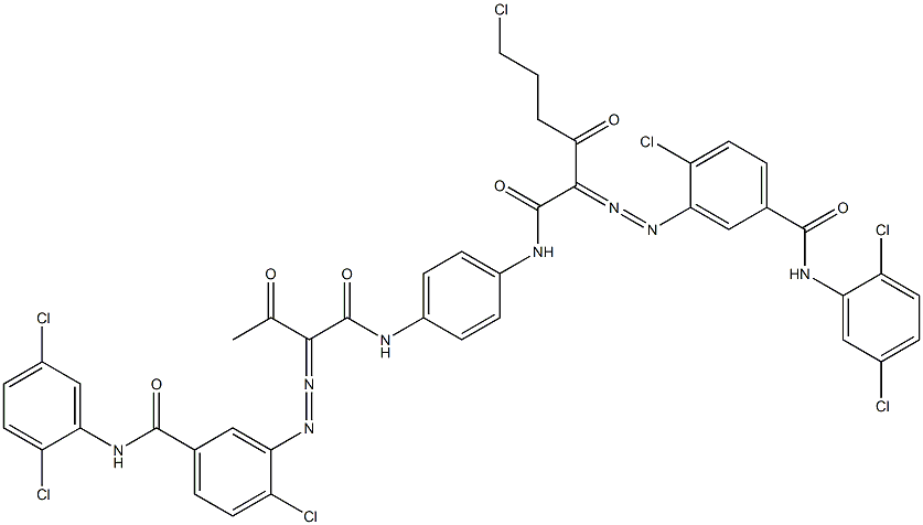 3,3'-[2-(2-Chloroethyl)-1,4-phenylenebis[iminocarbonyl(acetylmethylene)azo]]bis[N-(2,5-dichlorophenyl)-4-chlorobenzamide] Structure