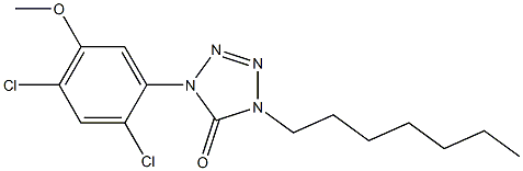 1-(2,4-Dichloro-5-methoxyphenyl)-4-heptyl-1H-tetrazol-5(4H)-one 구조식 이미지