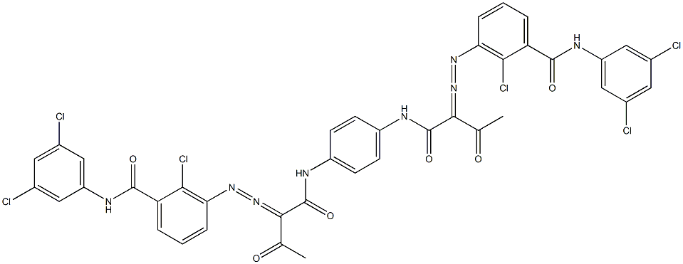 3,3'-[1,4-Phenylenebis[iminocarbonyl(acetylmethylene)azo]]bis[N-(3,5-dichlorophenyl)-2-chlorobenzamide] Structure