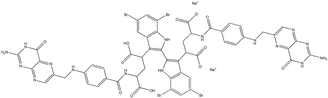 Disodium 5,5',7,7'-tetrabromo-2,2'-bi[1H-indole]-3,3'-diolate Structure