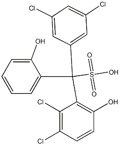 (3,5-Dichlorophenyl)(2,3-dichloro-6-hydroxyphenyl)(2-hydroxyphenyl)methanesulfonic acid Structure