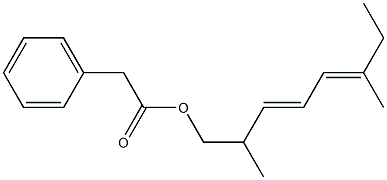 Phenylacetic acid 2,6-dimethyl-3,5-octadienyl ester Structure