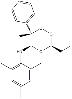 (3S,5R,6S)-3-Isopropyl-5-(mesitylamino)-6-methyl-6-phenyl-1,2,4-trioxane 구조식 이미지