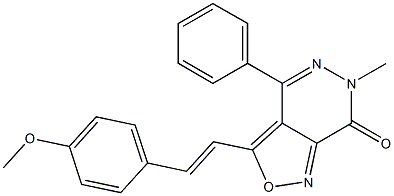 3-[2-(4-Methoxyphenyl)vinyl]-6-methyl-4-phenylisoxazolo[3,4-d]pyridazin-7(6H)-one 구조식 이미지