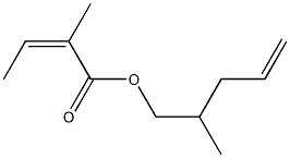 2-Methylisocrotonic acid 2-methyl-4-pentenyl ester Structure