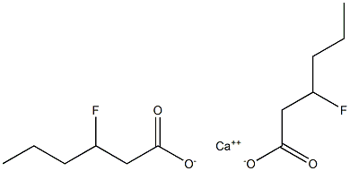 Bis(3-fluorohexanoic acid)calcium salt Structure