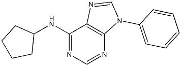 6-Cyclopentylamino-9-phenyl-9H-purine 구조식 이미지