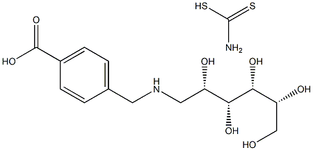 N-(4-Carboxybenzyl)-D-glucamine dithiocarbamate 구조식 이미지