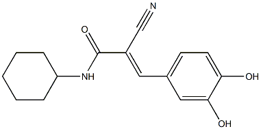 2-Cyano-3-(3,4-dihydroxyphenyl)-N-cyclohexylacrylamide Structure