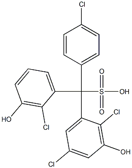 (4-Chlorophenyl)(2-chloro-3-hydroxyphenyl)(2,5-dichloro-3-hydroxyphenyl)methanesulfonic acid Structure