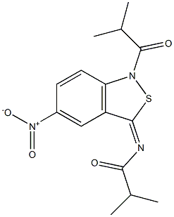 5-Nitro-1-isobutyryl-3(1H)-isobutyrylimino-2,1-benzisothiazole Structure