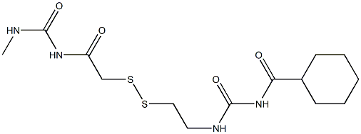 1-(Cyclohexylcarbonyl)-3-[2-[[(3-methylureido)carbonylmethyl]dithio]ethyl]urea 구조식 이미지