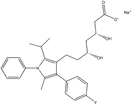 (3R,5R)-3,5-Dihydroxy-7-[2-isopropyl-1-phenyl-5-methyl-4-(4-fluorophenyl)-1H-pyrrol-3-yl]heptanoic acid sodium salt 구조식 이미지