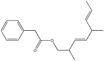 Phenylacetic acid 2,5-dimethyl-3,6-octadienyl ester 구조식 이미지