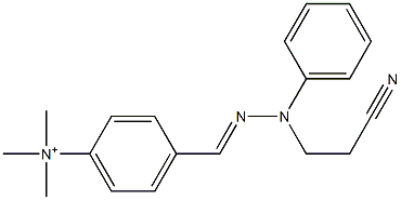 4-[[2-(2-Cyanoethyl)-2-phenylhydrazono]methyl]-N,N,N-trimethylbenzenaminium 구조식 이미지