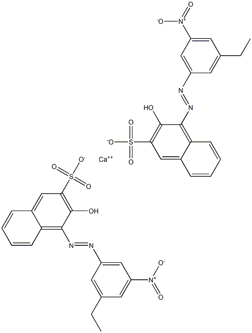 Bis[1-[(3-ethyl-5-nitrophenyl)azo]-2-hydroxy-3-naphthalenesulfonic acid]calcium salt 구조식 이미지