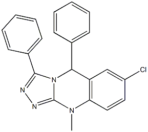 7-Chloro-5,10-dihydro-10-methyl-3,5-diphenyl-1,2,4-triazolo[3,4-b]quinazoline 구조식 이미지