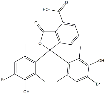 1,1-Bis(4-bromo-3-hydroxy-2,6-dimethylphenyl)-1,3-dihydro-3-oxoisobenzofuran-4-carboxylic acid 구조식 이미지