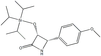 [3R,4S,(+)]-3-(Triisopropylsiloxy)-4-(4-methoxyphenyl)azetidine-2-one 구조식 이미지