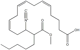 (5Z,8Z,11Z)-14-Isocyano-15-(methoxycarbonyl)-5,8,11-icosatrienoic acid 구조식 이미지