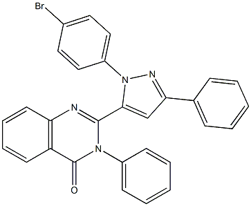 3-(Phenyl)-2-[3-(phenyl)-1-(4-bromophenyl)-1H-pyrazol-5-yl]quinazolin-4(3H)-one Structure