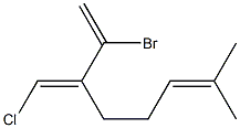 2-Bromo-3-[(E)-chloromethylene]-7-methyl-1,6-octadiene 구조식 이미지