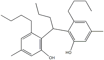 6,6'-Butylidenebis(3-methyl-5-butylphenol) 구조식 이미지