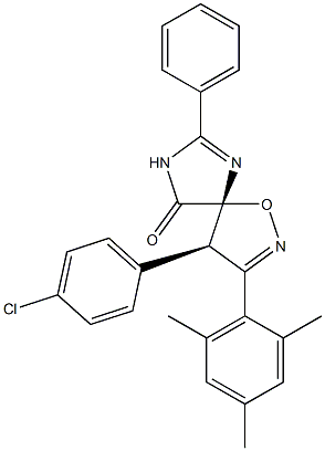 (4R,5R)-3-(2,4,6-Trimethylphenyl)-4-(4-chlorophenyl)-8-phenyl-1-oxa-2,7,9-triazaspiro[4.4]nona-2,8-dien-6-one Structure