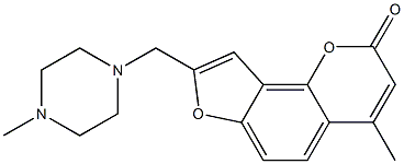 8-(4-Methylpiperazinomethyl)-4-methyl-2H-furo[2,3-h][1]benzopyran-2-one Structure