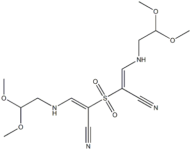 2,2'-Sulfonylbis[(E)-3-(2,2-dimethoxyethyl)aminopropenenitrile] Structure