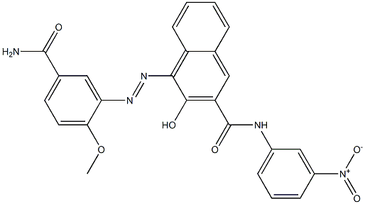 4-(5-Carbamoyl-2-methoxyphenylazo)-3-hydroxy-N-(3-nitrophenyl)-2-naphthamide 구조식 이미지