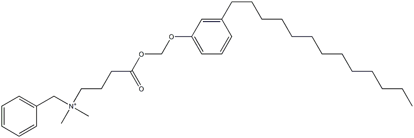 N,N-Dimethyl-N-benzyl-N-[3-[[(3-tridecylphenyloxy)methyl]oxycarbonyl]propyl]aminium 구조식 이미지