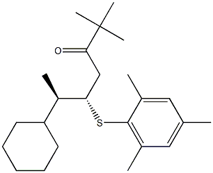 (5S,6R)-5-(2,4,6-Trimethylphenylthio)-2,2-dimethyl-6-cyclohexyl-3-heptanone 구조식 이미지