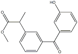 2-[3-(3-Hydroxybenzoyl)phenyl]propionic acid methyl ester 구조식 이미지