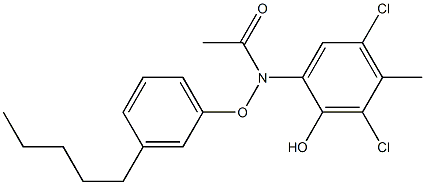 2-(3-Pentylphenoxyacetylamino)-4,6-dichloro-5-methylphenol Structure