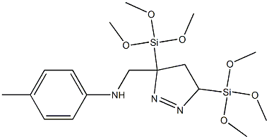 N-[(3,5-Di(trimethoxysilyl)-1-pyrazolin-3-yl)methyl]-4-methylbenzenamine Structure