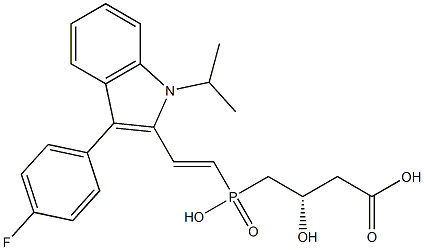 (3S)-3-Hydroxy-4-[hydroxy[(E)-2-[1-isopropyl-3-(4-fluorophenyl)-1H-indol-2-yl]ethenyl]phosphinyl]butyric acid Structure