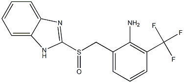 2-[[2-[Amino]-3-(trifluoromethyl)benzyl]sulfinyl]-1H-benzimidazole 구조식 이미지