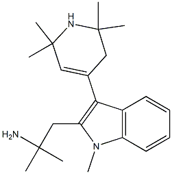 2-(2-Amino-2-methylpropyl)-1-methyl-3-(2,2,6,6-tetramethyl-1,2,3,6-tetrahydropyridin-4-yl)-1H-indole 구조식 이미지