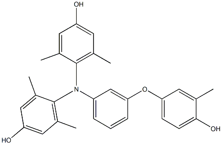 N,N-Bis(4-hydroxy-2,6-dimethylphenyl)-3-(4-hydroxy-3-methylphenoxy)benzenamine 구조식 이미지