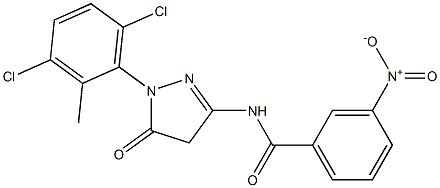 1-(3,6-Dichloro-2-methylphenyl)-3-(3-nitrobenzoylamino)-5(4H)-pyrazolone 구조식 이미지