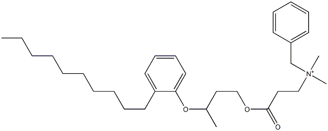 N,N-Dimethyl-N-benzyl-N-[2-[[3-(2-decylphenyloxy)butyl]oxycarbonyl]ethyl]aminium 구조식 이미지