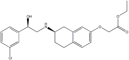 (7R)-5,6,7,8-Tetrahydro-7-[[(R)-2-hydroxy-2-(3-chlorophenyl)ethyl]amino]-2-[(ethoxycarbonyl)methoxy]naphthalene 구조식 이미지