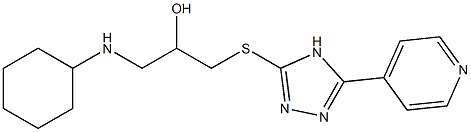 1-[[5-(4-Pyridyl)-4H-1,2,4-triazol-3-yl]thio]-3-(cyclohexylamino)-2-propanol 구조식 이미지