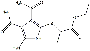 2-Amino-5-[[1-(ethoxycarbonyl)ethyl]thio]-1H-pyrrole-3,4-dicarboxamide Structure