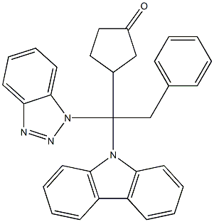 3-[2-Phenyl-1-(1H-benzotriazol-1-yl)-1-(9H-carbazol-9-yl)ethyl]cyclopentan-1-one Structure