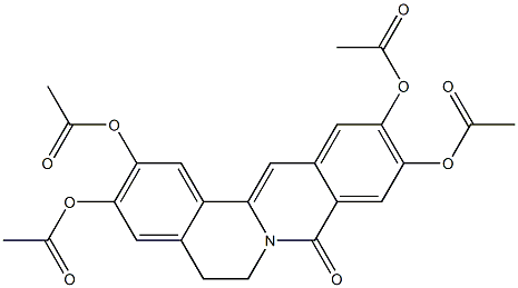 5,6-Dihydro-2,3,10,11-tetraacetoxy-8H-dibenzo[a,g]quinolizin-8-one Structure