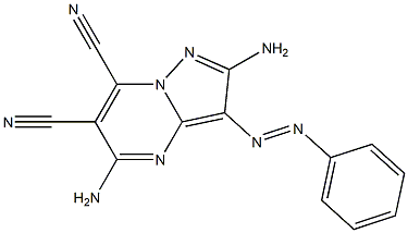 2-Amino-3-(phenylazo)-5-aminopyrazolo[1,5-a]pyrimidine-6,7-dicarbonitrile Structure