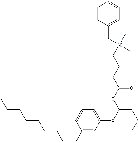 N,N-Dimethyl-N-benzyl-N-[3-[[1-(3-nonylphenyloxy)butyl]oxycarbonyl]propyl]aminium 구조식 이미지