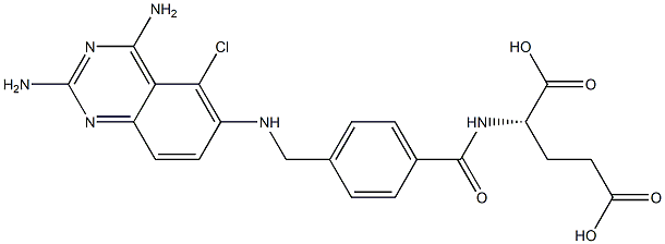 N-[4-[(2,4-Diamino-5-chloroquinazolin-6-ylamino)methyl]benzoyl]-L-glutamic acid Structure